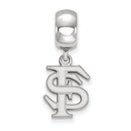 LogoArt Sterling Silver Florida State University Bead Charm Charm Small Dangle Bead Charm