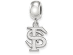 LogoArt Sterling Silver Florida State University Bead Charm Charm Small Dangle Bead Charm