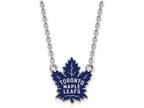 LogoArt Sterling Silver Toronto Maple Leafs Large Enamel Pendant Necklace