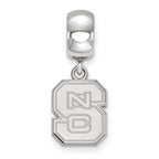LogoArt Sterling Silver North Carolina State University Bead Charm Charm Small Dangle Bead Charm