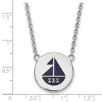 LogoArt Sterling Silver Michigan (univ Of) Medium Disc Pendant Necklace