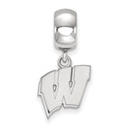 LogoArt Sterling Silver University Of Wisconsin Bead Charm Charm Small Dangle Bead Charm