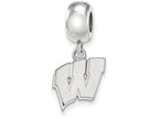 LogoArt Sterling Silver University Of Wisconsin Bead Charm Charm Small Dangle Bead Charm