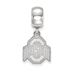 LogoArt Sterling Silver Ohio State University Bead Charm Charm Small Dangle Bead Charm