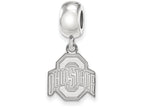LogoArt Sterling Silver Ohio State University Bead Charm Charm Small Dangle Bead Charm