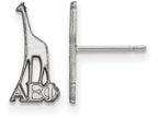 LogoArt Sterling Silver Alpha Epsilon Phi Extra Small Post Earrings