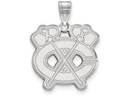 LogoArt Sterling Silver Chicago Blackhawks Large Pendant Necklace