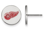 LogoArt Sterling Silver Detroit Red Wings Small Enamel Disc Earrings