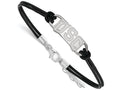 Logoart 925 Sterling Silver University Of Southern California Leather Small Center Bracelet