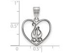 LogoArt Sterling Silver Alpha Chi Omega Heart Pendant Necklace