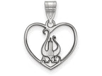 LogoArt Sterling Silver Alpha Chi Omega Heart Pendant Necklace