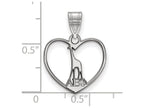 LogoArt Sterling Silver Alpha Epsilon Phi Heart Pendant Necklace