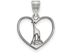 LogoArt Sterling Silver Alpha Epsilon Phi Heart Pendant Necklace