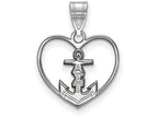 LogoArt Sterling Silver Alpha Sigma Tau Heart Pendant Necklace