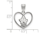 LogoArt Sterling Silver Alpha Phi Heart Pendant Necklace