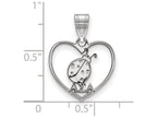 LogoArt Sterling Silver Alpha Sigma Alpha Heart Pendant Necklace