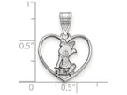 LogoArt Sterling Silver Alpha Xi Delta Heart Pendant Necklace