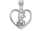 LogoArt Sterling Silver Alpha Xi Delta Heart Pendant Necklace