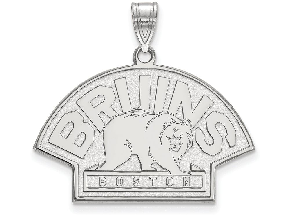 LogoArt Sterling Silver Boston Bruins Large Pendant Necklace