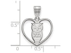 LogoArt Sterling Silver Chi Omega Heart Pendant Necklace
