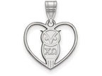 LogoArt Sterling Silver Chi Omega Heart Pendant Necklace