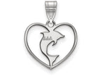 LogoArt Sterling Silver Delta Delta Delta Heart Pendant Necklace