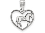 LogoArt Sterling Silver Delta Phi Epsilon Heart Pendant Necklace