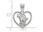 LogoArt Sterling Silver Delta Zeta Heart Pendant Necklace