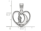 LogoArt Sterling Silver Gamma Phi Beta Heart Pendant Necklace