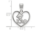 LogoArt Sterling Silver Kappa Alpha Theta Heart Pendant Necklace