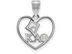 LogoArt Sterling Silver Kappa Alpha Theta Heart Pendant Necklace