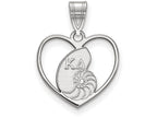 LogoArt Sterling Silver Kappa Delta Heart Pendant Necklace