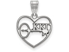 LogoArt Sterling Silver Kappa Kappa Gamma Heart Pendant Necklace
