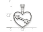 LogoArt Sterling Silver Pi Beta Phi Heart Pendant Necklace