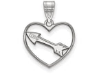 LogoArt Sterling Silver Pi Beta Phi Heart Pendant Necklace