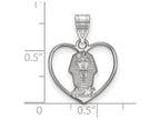 LogoArt Sterling Silver Phi Sigma Sigma Heart Pendant Necklace