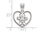 LogoArt Sterling Silver Sigma Delta Tau Heart Pendant Necklace