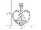 LogoArt Sterling Silver Sigma Sigma Sigma Heart Pendant Necklace