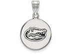 LogoArt Sterling Silver University Of Florida Medium Enamel Disc Pendant Necklace