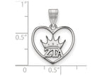 LogoArt Sterling Silver Zeta Tau Alpha Heart Pendant Necklace