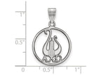 LogoArt Sterling Silver Alpha Chi Omega Small Circle Pendant Necklace
