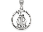 LogoArt Sterling Silver Alpha Chi Omega Small Circle Pendant Necklace