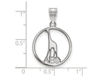 LogoArt Sterling Silver Alpha Epsilon Phi Small Circle Pendant Necklace
