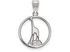 LogoArt Sterling Silver Alpha Epsilon Phi Small Circle Pendant Necklace