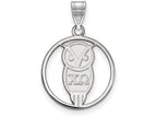 LogoArt Sterling Silver Chi Omega Small Circle Pendant Necklace