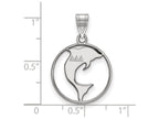 LogoArt Sterling Silver Delta Delta Delta Small Circle Pendant Necklace