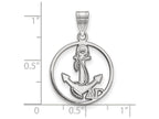 LogoArt Sterling Silver Delta Gamma Small Circle Pendant Necklace