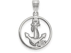 LogoArt Sterling Silver Delta Gamma Small Circle Pendant Necklace