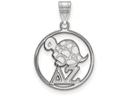 LogoArt Sterling Silver Delta Zeta Small Circle Pendant Necklace