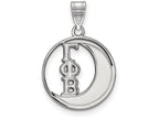 LogoArt Sterling Silver Gamma Phi Beta Small Circle Pendant Necklace